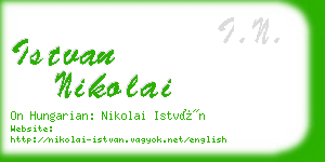 istvan nikolai business card